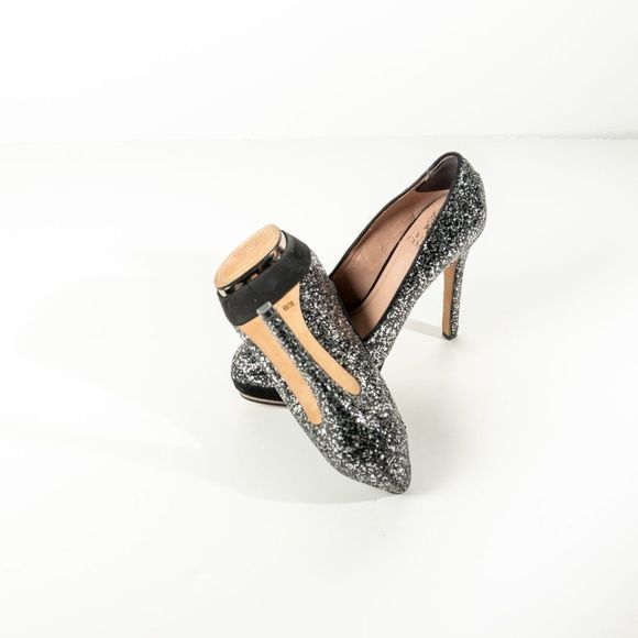 Vince Camuto Silver Glitter Accents  Platform Heels Size 8B/38 - Picture 9 of 9